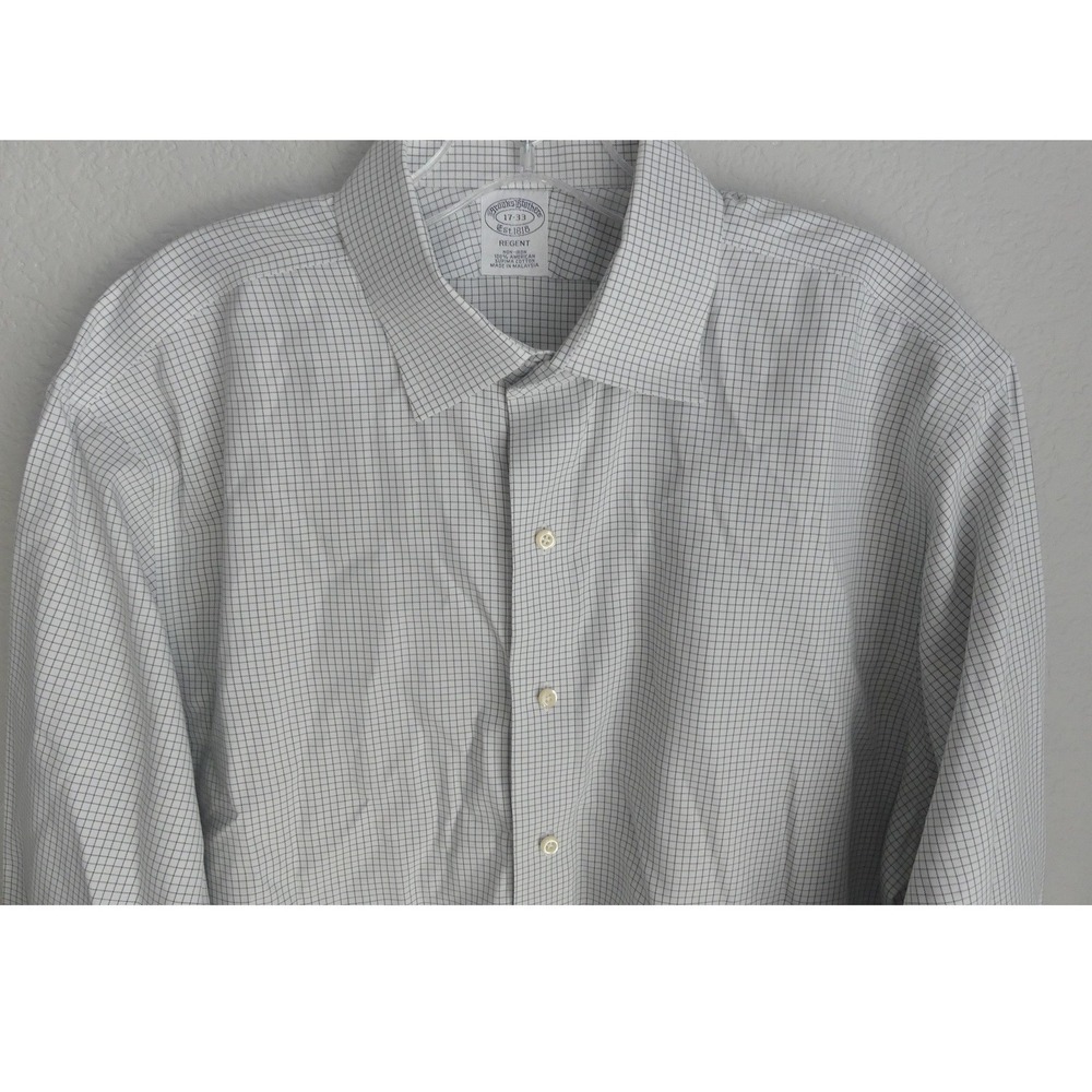Brooks Brothers Regent Fit Dress Shirt 17-33 Supima Cotton Graph Check Office